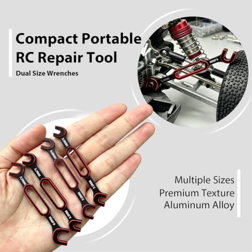 RC Car Turnbuckle Wrenches 3.0/3.2/3.5/3.7/4.0/5.0/5.5/6.0mm, 4PCS Red - color: Red