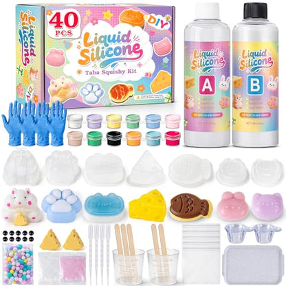Taba Squishy Making Kit, DIY Taba Squishy Kit,18oz Squishy 7 Molds Silicone