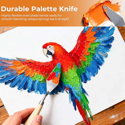Nicpro 26pcs Professional Paint Brush Set with Palette Knife & Canvas Roll - color: Black
