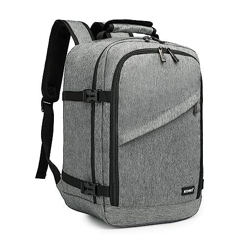 Kono Travel Backpack Airline Approved Under Seat Personal Item Bag - color: Grey, size: Small
