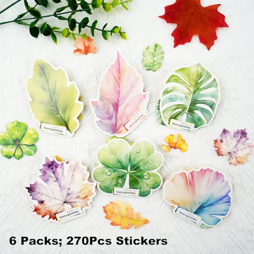 270 Pcs Leaf Stickers for Scrapbooking and Journaling - color: Simple Leaves