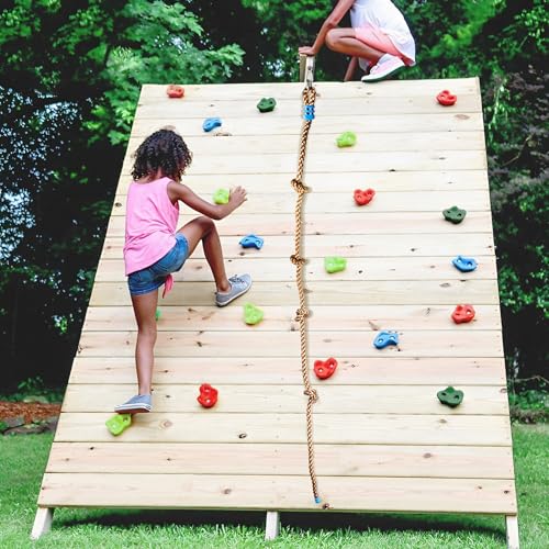 Brown Climbing Rope for Kids, 8.2FT Long with 4 Knotted Steps - color: Coffee