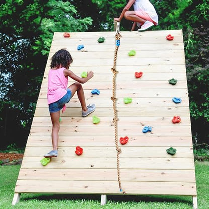 Brown Climbing Rope for Kids, 8.2FT Long with 4 Knotted Steps - color: Coffee