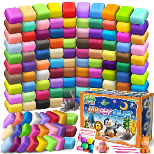 Air Dry Clay, 124 Colors Modeling Magic Clay for Kids - color: 124 Colors