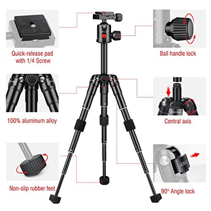 JOILCAN Aluminum Mini Tripod, 21" Desktop Tripod with 360° Ball Head - size: 21 Inch