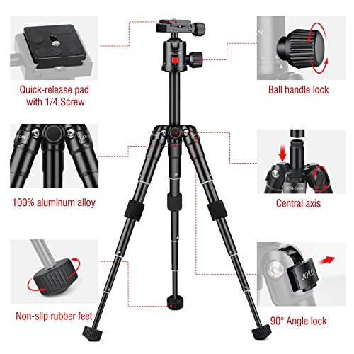 JOILCAN Aluminum Mini Tripod, 21" Desktop Tripod with 360° Ball Head - size: 21 Inch