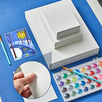 Outus 300 Sheets Watercolor Paper Bulk 3 Sizes 140lb Cold Press White Paper