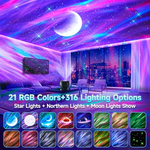 One Fire Northern Lights Projector Galaxy 7-15 Year Old Boy Birthday Gifts - color: Black
