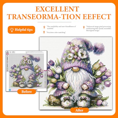 Diamond Art Kits for Adults, Gnome DIY 5D Diamond Painting for Beginners - color: BLKJDP18