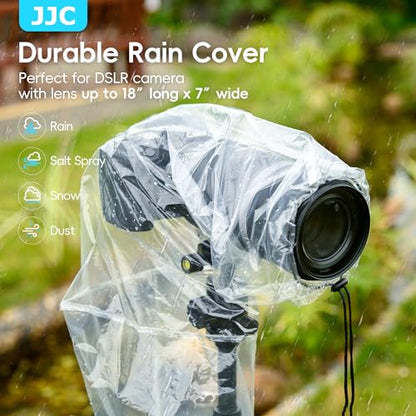 JJC Camera Rain Cover Sleeve for DSLR w/Lens up to 18", Waterproof, 2-Pack - color: 2-Pack