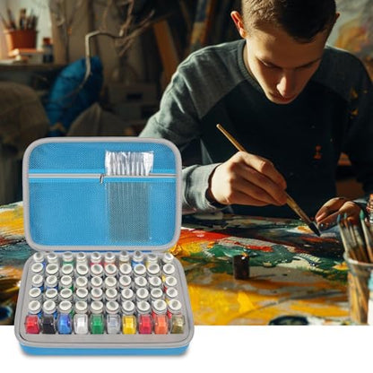 Model Paint Storage Case for Testors, Holds 60 Bottles, Paints Not Included - color: Blue