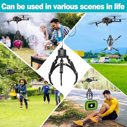 Drone Airdrop System - Remote Control Payload Release Device with Mechanical Claw, Universally Compatible with d Mini 4/Mini 3/Mini 2/Air 3/Air 2S/Mavic Series Drones - color: brown Mechanical Claw