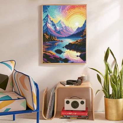 Diamond Art Kits for Adults, Rainbow DIY 5D Diamond Painting for Beginners - color: BLKJDP19
