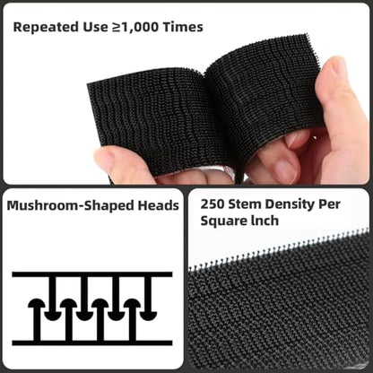 3M Dual Lock SJ3550 Reclosable Fastener, Black, 1"×4ft - size: 1"×4ft, style: 1 Pack