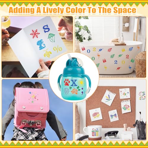 Fainne 100 Pcs 1.5 Inch Small Stencils for Crafts,Letter,Symbol - style: Letter,Symbol