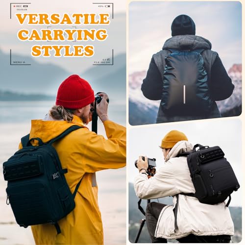 HAMBOLY Professional Camera Bag Backpack for DSLR, SLR & Mirrorless - color: Black
