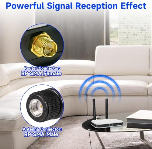 Superbat Short WiFi Antenna Dual Band 2.4GHz 5GHz RP-SMA Antenna 4-Pack - style: 4-pack