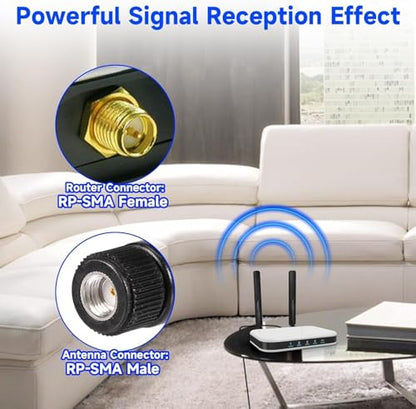 Superbat Short WiFi Antenna Dual Band 2.4GHz 5GHz RP-SMA Antenna 4-Pack - style: 4-pack
