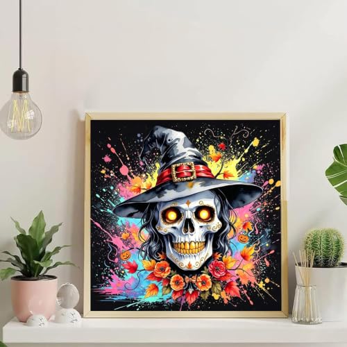 YarnWhimsy Skull Paint by Numbers Kit for Adults 16x16 inch - color: MT23087-US