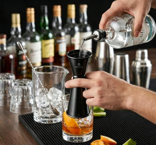 Homestia Jigger for Bartending, 2 oz 1oz Double Measure Cocktail Cup, Black - color: 1-Pack Black