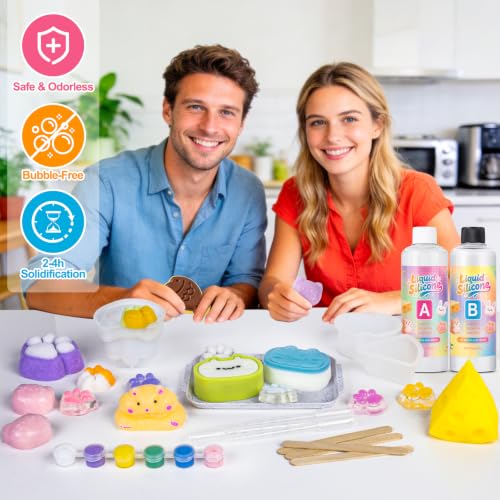 Taba Squishy Making Kit, DIY Taba Squishy Kit,18oz Squishy 7 Molds Silicone
