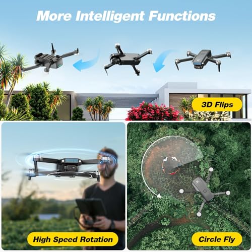 DEERC D20S Drone with Camera 1080P, Includes Extra Battery (3 Total), Up to 45 Minutes Flight Time, Foldable FPV Drone for Kids & Adults