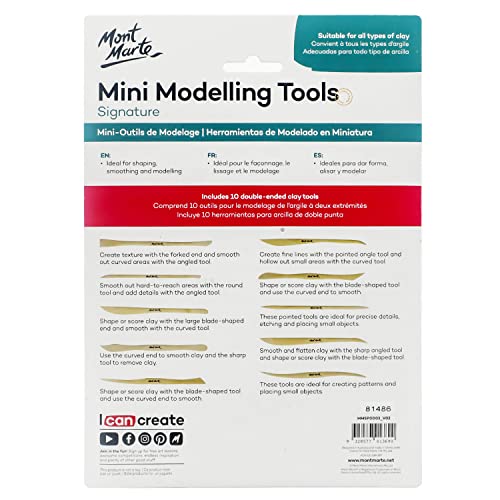 Mont Marte Polymer Clay Tools Pottery Tools Clay Sculpting Tools for Sculpting 10 pces, 3 Pack