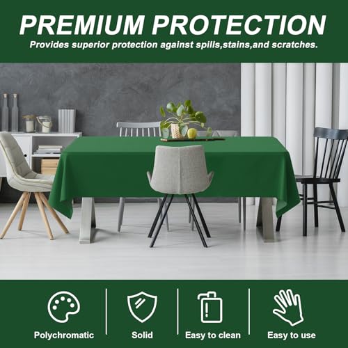 54IN X 320FT Plastic Table Cover Roll with Cutter Box, Cut to Size Plastic Table Cloths for Parties, Birthday, (Green, 54"x3840"(Rectangular)) - color: Green, size: 3840" x 54" (Rectangular)