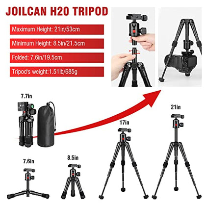 JOILCAN Aluminum Mini Tripod, 21" Desktop Tripod with 360° Ball Head - size: 21 Inch