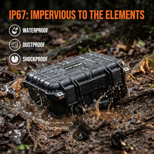 MEIJIA All Weather IP67 Waterproof Hard Camera Case,Hard Protective Case,Hard Case with Customizable Foam,Fit Use of Drones,Camera,Equipments,Pistols(Black,13.35 x11.63x5.98inches) - color: Black, size: 13.35 x11.63x5.98inches