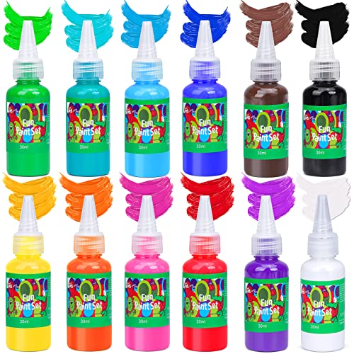 AROIC 82 Pack Washable Finger Paint Set, 12 Color Finger Paint 1oz Each - style: 82pcs