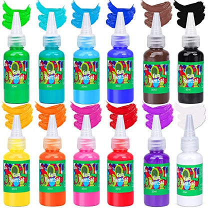 AROIC 82 Pack Washable Finger Paint Set, 12 Color Finger Paint 1oz Each - style: 82pcs