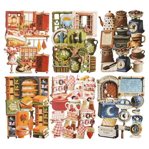 120 Pcs Clay-Style Stickers for Scrapbooking and Journaling - color: Clay Life