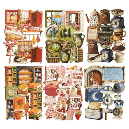 120 Pcs Clay-Style Stickers for Scrapbooking and Journaling - color: Clay Life