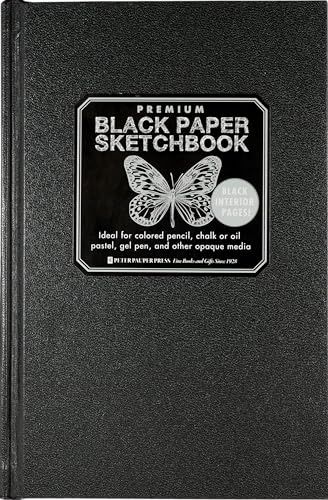 Premium Black Paper Sketchbook (5-1/4'' wide x 8-1/2'' high)