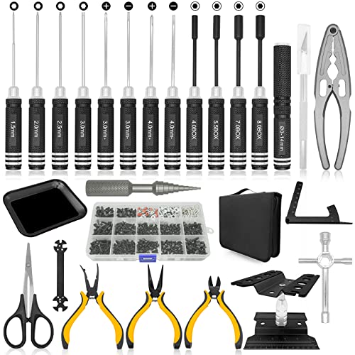 OGRC Screwdriver Set, RC Repair Tools, RC Tools, RC Car Screw Kit - 26pcs - color: Black