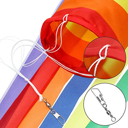 Boao 2 Pcs 24 Inch Rainbow Pride Windsocks for Outdoor Decor, Horizontal