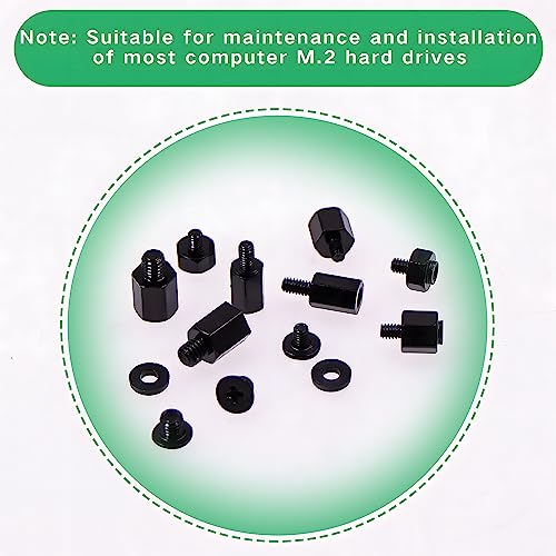 200Pcs M.2 Screw Kit - Black M2 SSD Mounting Screws for NVMe Laptops, Asus, Gigabyte, MSI Motherboards