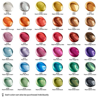 ARTEZA Metallic Acrylic Paint Set, 36 Colors, 22 ml/0.74 oz High-Viscosity