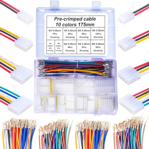 Compatible with Molex Wire-to-Board Connectors, KK 508 Connectors 5.08mm Pitch with 20AWG Premium Pre-Crimped Wire, KK 508 5.08mm 2P 3P 4P 5P 6P 7P 8P 9P 10P Housing (TC-MX-KK508-5.08mm) - size: 5.08mm-KK-508