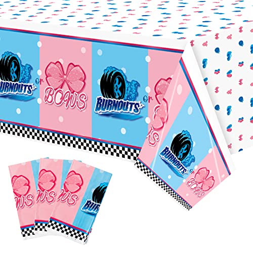 Burnouts or Bows Gender Reveal Party Tablecloths - color: Burnout Bow