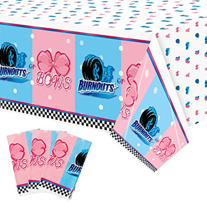 Burnouts or Bows Gender Reveal Party Tablecloths - color: Burnout Bow