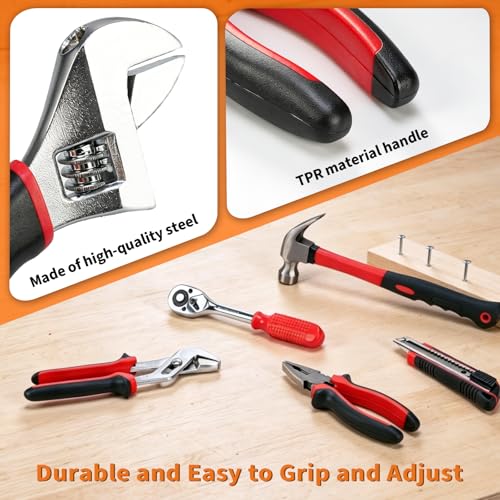 Hantinstom 237-Piece Tool Set General Household Hand Tool Kit Socket Wrench Auto Repair Tool Combination Package Mixed Tool Box with Storage Case - color: 237p