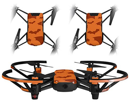 Skin Decal Wrap 2 Pack Compatible with DJI Ryze Tello Deathrock Bats Orange Drone NOT Included