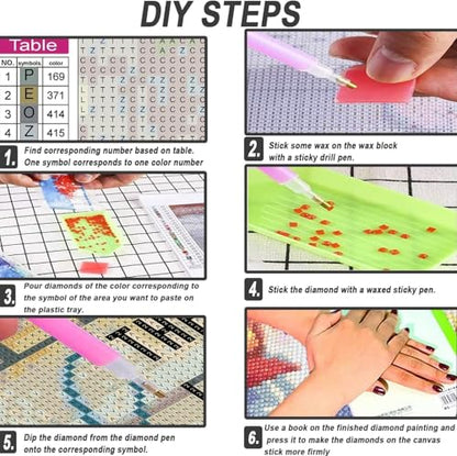 Mushroom Diamond Art Kits for Adults Moth Diamond Painting Kit Beginner - color: DP05010