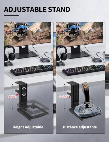 Metal Desk Mount for Flight Sim Stick Compatible with Thrustmaster SimTask Farmstick, T-Flight Hotas One, T-Flight Hotas X, T16000M FCS, TCA Sidestick, Quick Release/ Sturdy Clamp/ Height Adjustable