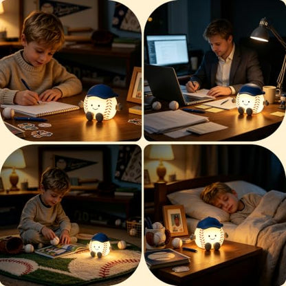 Baseball Night Light Gifts, RGB Kids Baseball Lamp Touch Control - color: Baseball