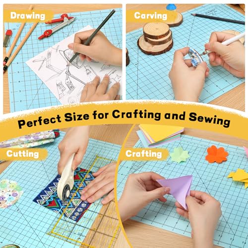 Self Healing Cutting Mat 18" x 12", A3 Double-Sided for Sewing & Quilting - color: Aqua Blue, size: A3:18‘’x12‘’