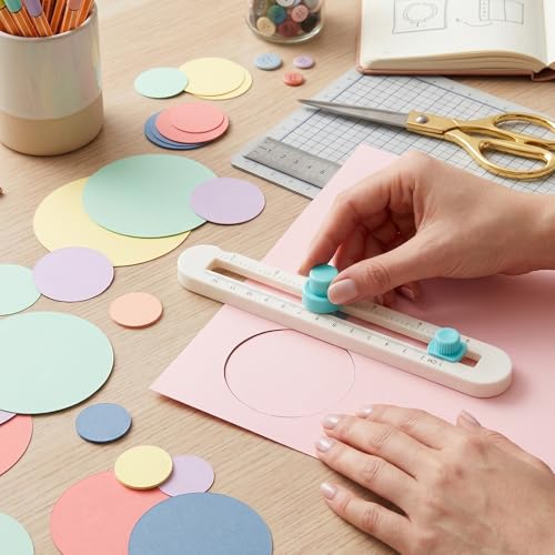 1 PCS Adjustable Circle Cutters for Crafts, Multi Purpose Round Circle Cutter Paper Tool, Easy Operation, Smooth Cutting for Scrapbooking Card Making DIY Projects