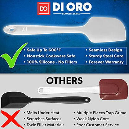 DI ORO Large Silicone Spatula - 600F Heat Resistant, Stone - color: Stone